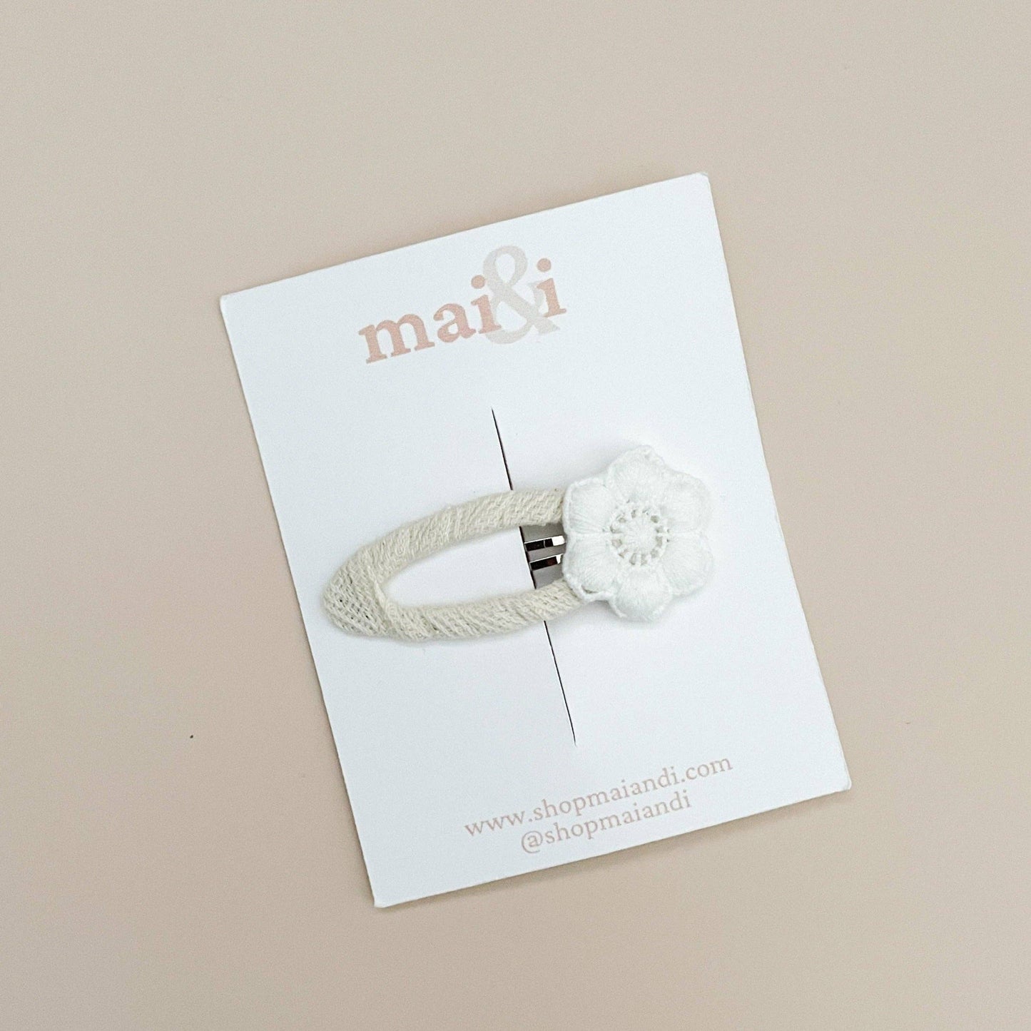 white floral fall clip