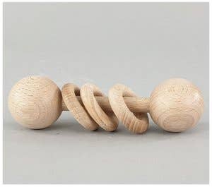 Wooden rattle with 3 wooden rings OK 0262