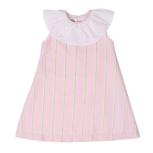 Lori Pink Green Striped Dress