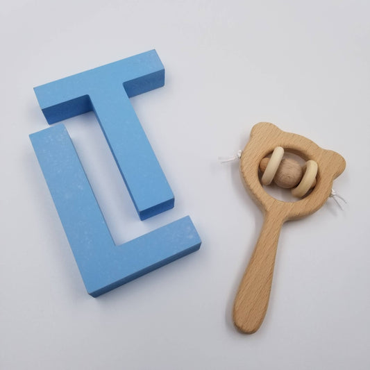 Bear Wooden Rattle Baby Toy